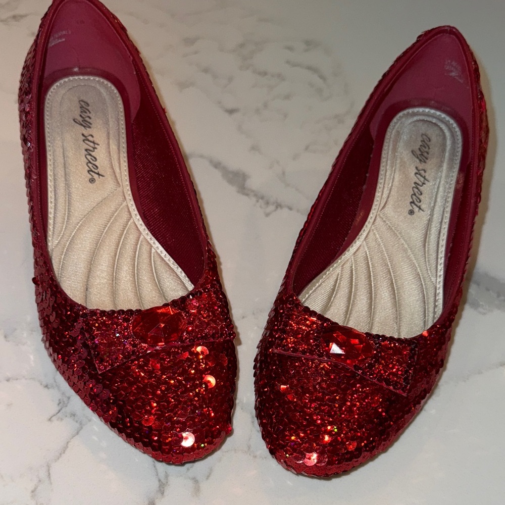 Dorothy Sequined Ruby Pumps